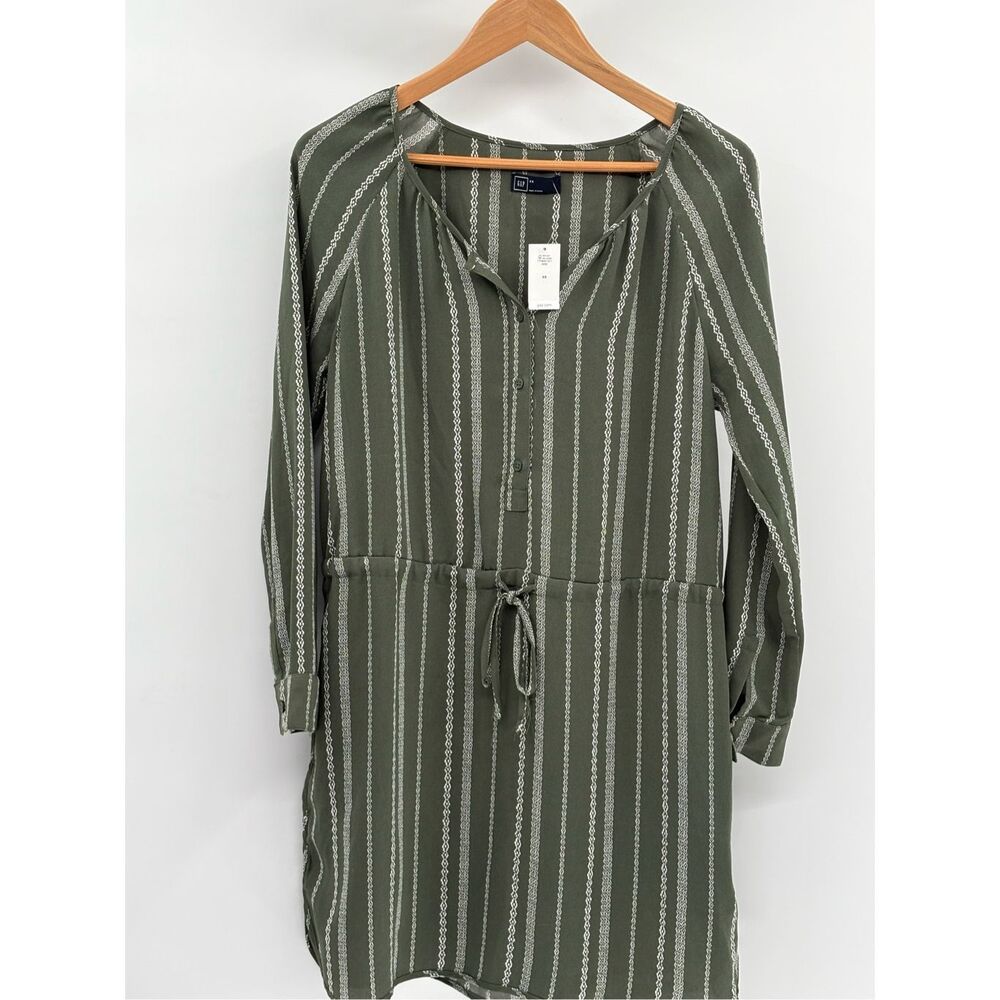 Gap Dress Women Size XS Green Longβ Sleeve Cinch Waist New